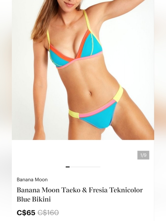 Bananamoon Other - Banana Moon Neon Colorblock Blue Triangle Bikini